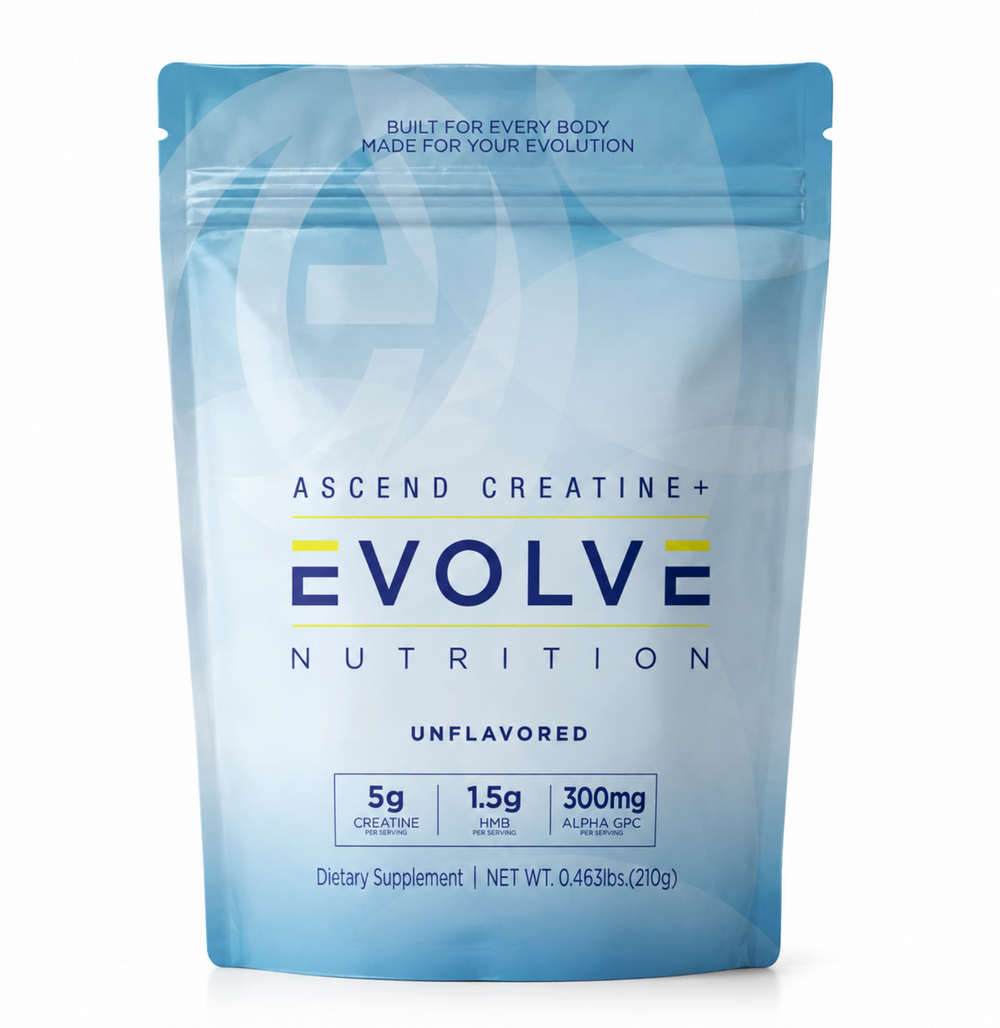Ascend Creatine+ unflavored supplement pouch, front